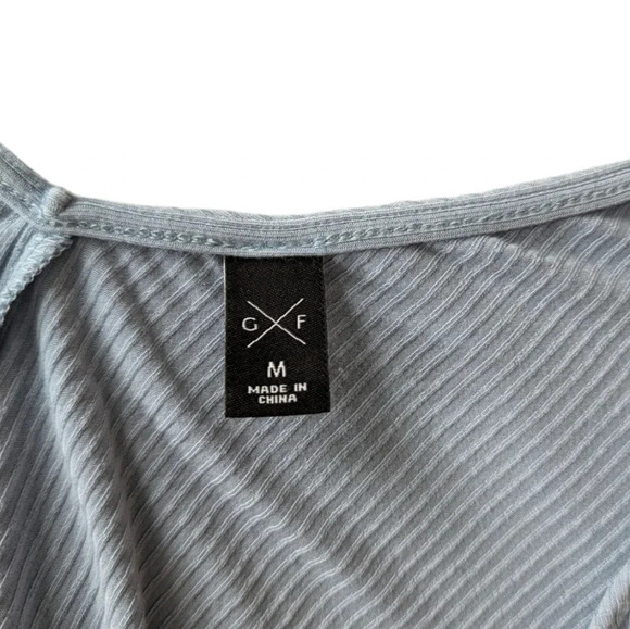 Gentle Fawn Tank Top Double V Neck Light Blue Spaghetti Strap Fairy Y2K Women M - Picture 5 of 10